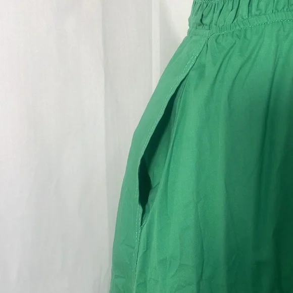 Green maxi dress, spaghetti straps adjustable, v neck, Elastic waist,Large - Picture 6 of 11